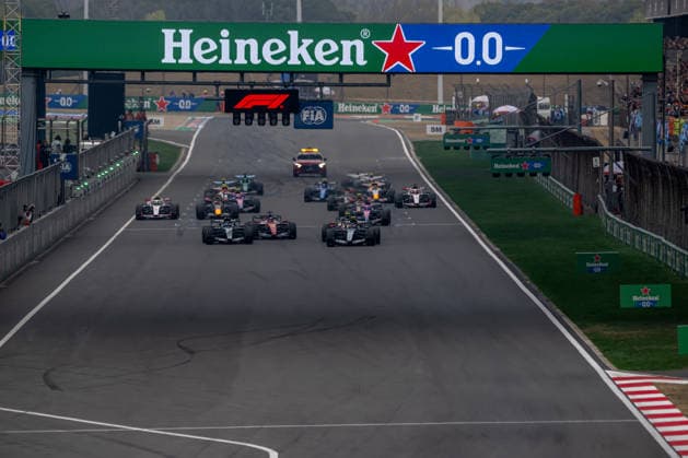 SHANGHAI, CHINA: Andrea Kimi Antonelli, racing for the Mercedes team during the 2026 Formula 1 Chinese Grand Prix at the Shanghai International Circuit in Shanghai, China