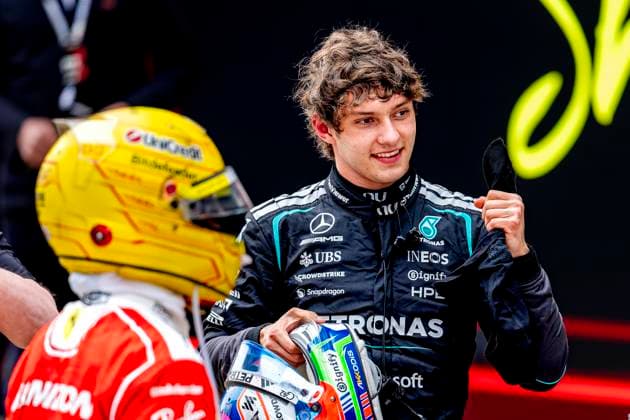 SHANGHAI - Formula 1 driver Kimi Antonelli of Mercedes AMG-Petronas Formula One Team wins a race for the first time during the Formula 1 China Shanghai race at the Shanghai International Circuit on March 15, 2025 in Shanghai, China. (Photo by DeFodi Images) -