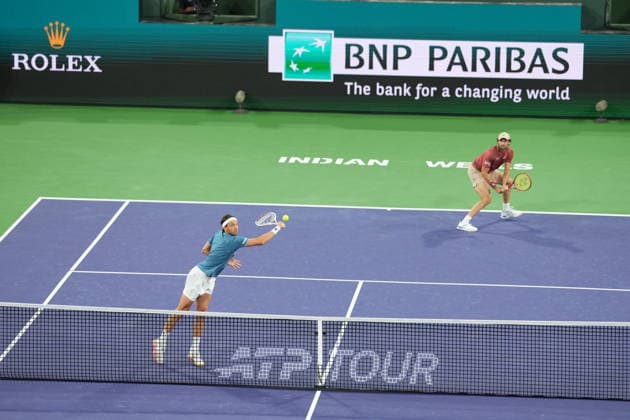TENNIS : Indian Wells ATP, Tennis Herren Masters 1000 - 15 03 2026 Les cousins Arthur Rinderknech et Valentin Vacherot - Indian Wells 2026 - USA - 15 03 2026 INDIAN WELLS  Copyright: xCCx