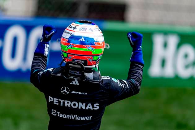 SHANGHAI - Formula 1 driver Kimi Antonelli of Mercedes AMG-Petronas Formula One Team wins his first race during the Formula 1 China Shanghai race at the Shanghai International Circuit on March 15, 2025 in Shanghai, China. (Photo by DeFodi Images) -