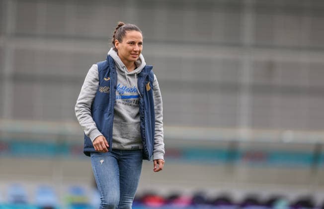 GER, Hoffenheim, TSG Hoffenheim vs SGS Essen, Google Pixel Frauen Bundesliga, Fussball, DFB, Spielzeit 2025 2026, Dietmar-Hopp-Stadion, 20. Spieltag im Bild : Eva-Maria Virsinger (Chef Trainerin TSG Hoffenheim) DFB DFL REGULATIONS PROHIBIT ANY USE OF PHOTOGRAPHS AS IMAGE SEQUENCES AND OR QUASI-VIDEO, 15.03.2026 Copyright: HMBxMedia HendrikxHamelau