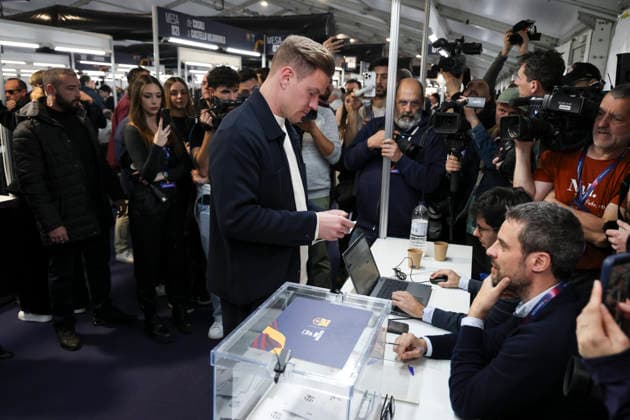 March 15, 2026, Barcelona, Barcelona, Spain: Marc-Andre ter Stegen, FC Barcelona, Barca player, cast his vote during the election day for the presidency of FC Barcelona at Spotify Camp Nou on March 15, 2026, in Barcelona, Spain. Barcelona Spain - ZUMAa181 20260315_zaa_a181_005 Copyright: xJavierxBorregox
