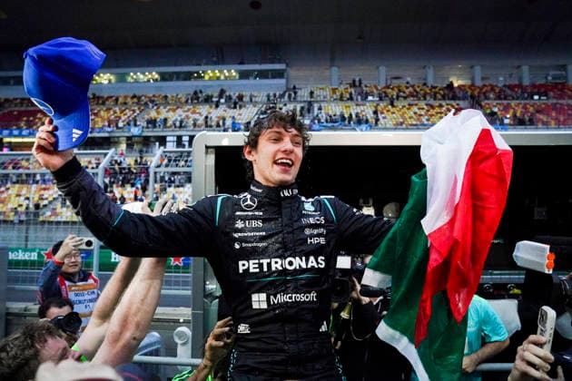 FORMULA ONE CHINESE GRAND PRIX 2026 Kimi Antonelli 12 (ITA) Mercedes celebrates after winning the race during the Formula 1 Heineken Chinese Grand Prix 2026, 2nd round of the 2026 Formula One World Championship, WM, Weltmeisterschaft from March 13 to 15, 2026 at the Shanghai International Circuit, Shanghai, China. Credit: Robbie Hoad Every Second Media Editorial use only. All images are copyright Every Second Media Limited. No images may be reproduced without prior permission. Copyright: xIMAGO EveryxSecondxMediax ESM-1853-0400 RobbiexHoadx xEveryxSecondxMediax