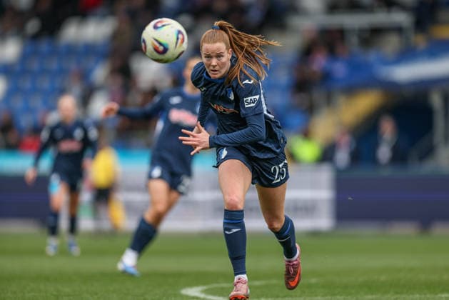 GER, Hoffenheim, TSG Hoffenheim vs SGS Essen, Google Pixel Frauen Bundesliga, Fussball, DFB, Spielzeit 2025 2026, Dietmar-Hopp-Stadion, 20. Spieltag im Bild: NikÃ e van Dijk (TSG Hoffenheim Frauen 25) DFB DFL REGULATIONS PROHIBIT ANY USE OF PHOTOGRAPHS AS IMAGE SEQUENCES AND OR QUASI-VIDEO, 15.03.2026 Copyright: HMBxMedia HendrikxHamelau