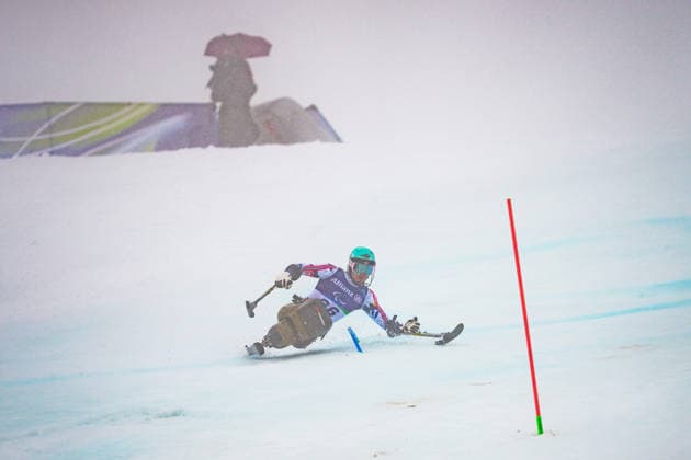 CORTINA, ITALIEN 20260315 Norges Magnus Valoe Balchen under herrarnas sittande slalom under i Paralympics i Tofane Alpine Skiiing Center, Cortina. CORTINA ITALIEN 2026 x10500x *** CORTINA, ITALY 20260315 Norways Magnus Valoe Balchen during the mens sitting slalom at the Paralympics in Tofane Alpine Skiing Center, Cortina CORTINA ITALY 2026 x10500x  Copyright: xMagnusxLejhall ParasportxSverige xTTx PARALYMPICS 2026 SLALOM