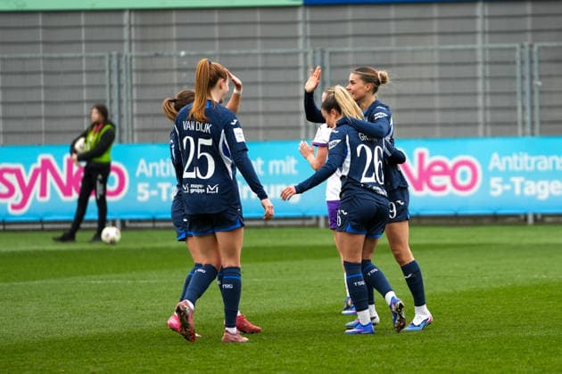Google Pixel Frauen-Bundesliga: TSG Hoffenheim vs SGS Essen, Dietmar-Hopp-Stadion, 15.03.2026 Torschützin und Jubel von Janna Grimm (TSG Hoffenheim Frauen, 26), Tor zum 3:0 für TSG Hoffenheim Frauen Google Pixel Frauen-Bundesliga: TSG Hoffenheim vs SGS Essen, Dietmar-Hopp-Stadion, 15.03.2026 DFB DFL REGULATIONS PROHIBIT ANY USE OF PHOTOGRAPHS AS IMAGE SEQUENCES AND OR QUASI-VIDEO. Copyright: xBEAUTILUSxSPORTS Hillx