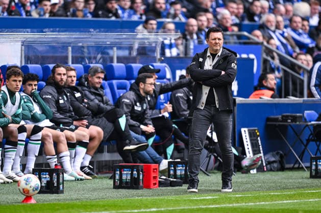 15.03.2026, Fussball, 2. Bundesliga, Saison 2025 2026, 26. Spieltag, FC Schalke 04 - Hannover 96, Trainer Christian Titz (Hannover 96) xRHR-FOTO YYx