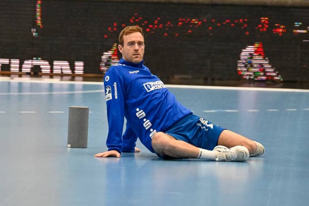 Bobby Schagen (TBV Lemgo Lippe, 14) beim Warm-Up TBV Lemgo Lippe vs. Frisch Auf Goeppingen, Handball, 1. Bundesliga, 25. Spieltag, Saison 2025 2026, 15.03.2026, TBV Lemgo Lippe vs. Frisch Auf Goeppingen, Handball, 1. Bundesliga, 25. Spieltag, Saison 2025 2026, 15.03.2026 Lemgo Copyright: xEibner-Pressefoto RobertxGertzenx EP_RGN