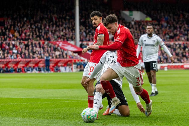 Nottingham Forest v Fulham, Premier League Fulham defender Calvin Bassey (3) runs forward with ball during the Premier League match between Nottingham Forest and Fulham at the City Ground, Nottingham, UK on 15 March 2026. Nottingham City Ground Nottinghamshire UK Editorial use only DataCo restrictions apply See www.football-dataco.com , Copyright: xManjitxNarotrax PSI-23895-0008