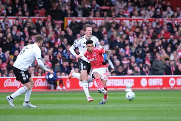 Igor Jesus of Nottingham Forest seen in action during the Premier league football match between Nottingham Forest and Fulham at the City Ground in Nottingham. Copyright: xPaulxBonserx xSportsxPressxPhotox Sportspressphoto_SPR110288