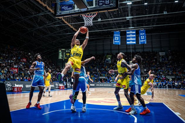 15.03.2026, xhfmx, Basketball easyCredit BBL Bundesliga, Frankfurt Skyliners - EWE Baskets Oldenburg Nicholas Tischler (EWE Baskets Oldenburg) (DFL DFB REGULATIONS PROHIBIT ANY USE OF PHOTOGRAPHS as IMAGE SEQUENCES and or QUASI-VIDEO) Frankfurt am Main
