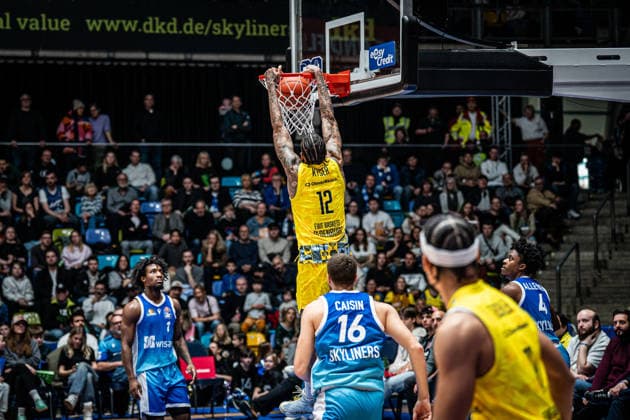 15.03.2026, xhfmx, Basketball easyCredit BBL Bundesliga, Frankfurt Skyliners - EWE Baskets Oldenburg Michale Kyser (EWE Baskets Oldenburg) (DFL DFB REGULATIONS PROHIBIT ANY USE OF PHOTOGRAPHS as IMAGE SEQUENCES and or QUASI-VIDEO) Frankfurt am Main