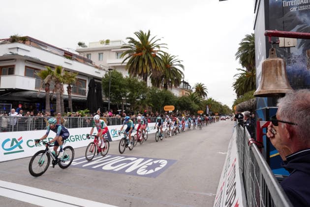 The pack rides during the 142-kilometer Stage 7 of the Tirreno-Adriatico cycling race from Civitanova Marche to San Benedetto del Tronto - Italy,- Sunday , March 15, 2026. - cycling .  Copyright: xMassimoxPaolone LaPressex