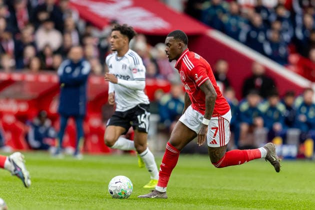 Nottingham Forest v Fulham, Premier League Nottingham Forest midfielder Callum Hudson-Odoi (7) runs forward during the Premier League match between Nottingham Forest and Fulham at the City Ground, Nottingham, UK on 15 March 2026. Nottingham City Ground Nottinghamshire UK Editorial use only DataCo restrictions apply See www.football-dataco.com , Copyright: xManjitxNarotrax PSI-23895-0021