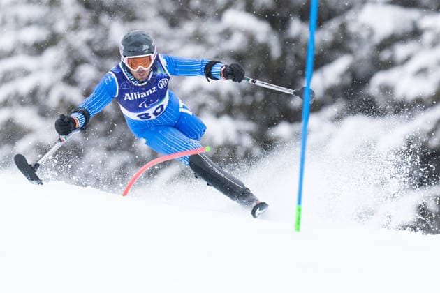 Para Alpine Skiing - Milano Cortina 2026 Winter Paralympic Games: Day 9 Davide Bendotti of Italy competes in the Men s Slalom during the Para Alpine Skiing event on day 9 of the Milano Cortina 2026 Winter Paralympic Games at Tofane Alpine Skiing Centre on March 15, 2026, in Cortina d Ampezzo, Belluno, Italy. Cortina d Ampezzo Italy  Copyright: xMauroxUjettox originalFilename:ujetto-paraalpi260315_nppla.jpg