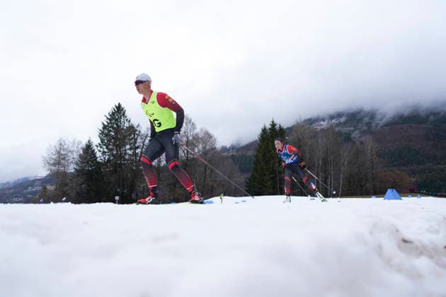(260315) -- TESERO, March 15, 2026 -- Cong Jihong (R) and her guide Liu Jiaxuan of China compete during the para cross-country skiing women s 20km interval start free vision impaired at the Milan-Cortina 2026 Paralympic Winter games, Winterspiele,Spiele, Summer games in Tesero, Italy, March 15, 2026. ) (SP)ITALY-TESERO-PARALYMPIC WINTER GAMES-PARA CROSS-COUNTRY SKIING-WOMEN S 20KM INTERVAL START FREE VISION IMPAIRED LianxZhen 