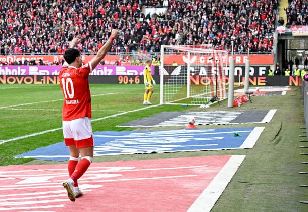 Fussball - 2. Bundesliga - Saison 2025 26 1. FC Kaiserslautern 15.03.2026 Fritz-Walter-Stadion 1. FC Kaiserslautern (fck) - Karlsruher SC (ksc) 3:0 Mahir EMRELI (1. FC Kaiserslautern) erzielte sein 1. Tor für den FCK 1. FC Kaiserslautern