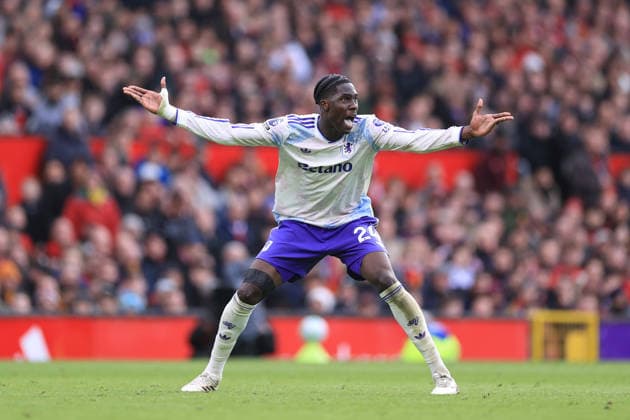 Football - Premier League - Manchester United, ManU v Aston Villa 15th March 2026 - Premier League - Manchester United v Aston Villa - Amadou Onana of Aston Villa - Photo: Simon Stacpoole Offside. Manchester UK Copyright: xSimonxStacpoolexOffside
