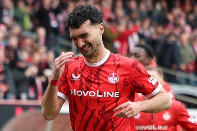 15.03.2026, xrekx, Fussball 2.Bundesliga, 1.FC Kaiserslautern - Karlsruher SC v.l. Torjubel nach dem Tor zum celebrating the goal celebrate 3:0 durch Mahir Emreli (1.FC Kaiserslautern) (DFL DFB REGULATIONS PROHIBIT ANY USE OF PHOTOGRAPHS as IMAGE SEQUENCES and or QUASI-VIDEO) Kaiserslautern