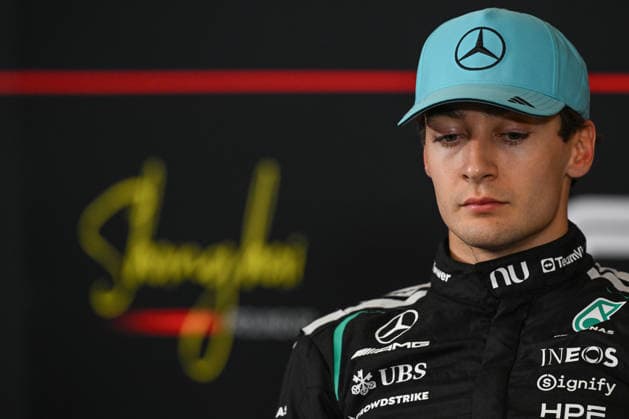 F1 Chinese Grand Prix 2026 SHANGHAI, CHINA - MARCH 15: George Russell of Mercedes-AMG Petronas Formula One Team is seen during the post-race press conference, PK, Pressekonferenz after finishing second in the 2026 Chinese Grand Prix, at the Shanghai International Circuit, in Shanghai, China, on March 15, 2026. Shanghai China  Copyright: xArturxWidakx originalFilename:widak-f1chines260315_np8g1.jpg