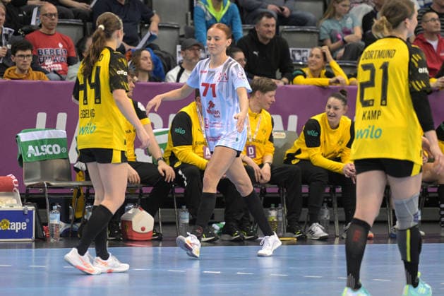 Jule Polsz (HSG Bensheim Auerbach, 71) HSG Bensheim Auerbach vs. BVB Borussia Dortmund Handball, Handball, Frauen, DHB Pokal Haushahn Final 4, Finale, Saison 2025 2026, 15.03.2026 HSG Bensheim Auerbach vs. BVB Borussia Dortmund Handball, Handball, Frauen, DHB Pokal Haushahn Final 4, Finale, Saison 2025 2026, 15.03.2026 Stuttgart Copyright: xEibner-Pressefoto TobiasxBaurx EP_TBR