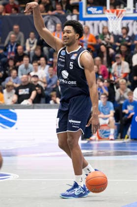 EasyCredit Basketball Bundesliga - 2025 2026 - Syntainics MBC vs.Alba Berlin Weissenfels, Deutschland 15.Maerz 2026: Im Bild:Marcus Foster (Weissenfels) Gestik, Geste, gestikuliert, Weissenfels Stadthalle Weissenfels Sachsen-Anhalt Deutschland