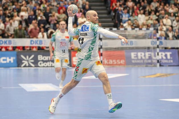 15.03.2026, xgox, Handball - Daikin HBL Bergischer HC - SC Magdeburg emspor, v.l. Daniel Pettersson (Magdeburg, 11) wirft Tor, Torschuetze, erzielt Tor, Treffer, scores the goal Duesseldorf