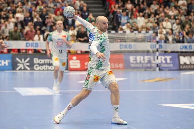 15.03.2026, xgox, Handball - Daikin HBL Bergischer HC - SC Magdeburg emspor, v.l. Daniel Pettersson (Magdeburg, 11) wirft Tor, Torschuetze, erzielt Tor, Treffer, scores the goal Duesseldorf