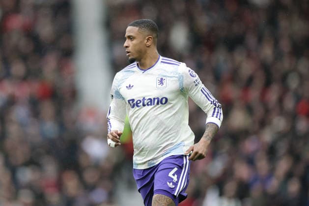 15th March 2026; Old Trafford, Manchester, England; Premier League Football, Manchester United, ManU versus Aston Villa; Ezri Konsa of Aston Villa  RogerxEvans Content restricted for UK based newspaper