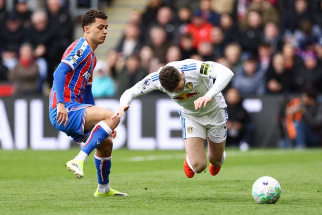 Crystal Palace v Leeds United 15 March 2026, London - Premier League Football - Crystal Palace v Leeds United - Brennan Johnson of Crystal Palace and Gabriel Gudmundsson of Leeds United - Photo: Jacques Feeney Offside. London UK Copyright: xJacquesxFeeneyx xOffsidexOffside