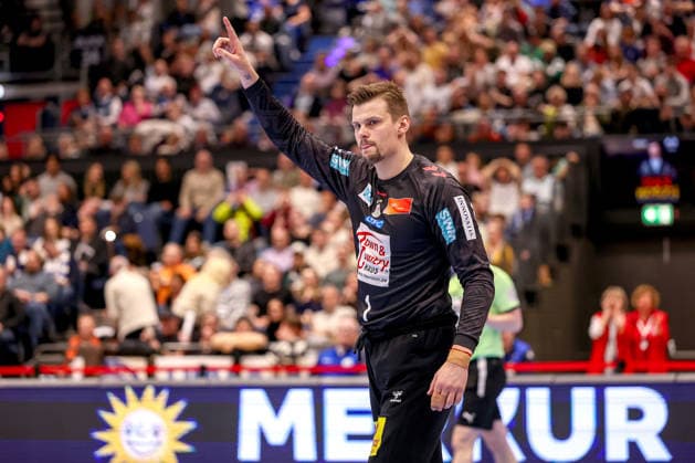 15.03.2026, Handball, HBL, Bergischer HC - SC Magdeburg, Mitsubishi Electric HALLE Düsseldorf: Sergey Hernandez (SC Magdeburg 01) jubelnd Nordrhein-Westfalen Deutschland