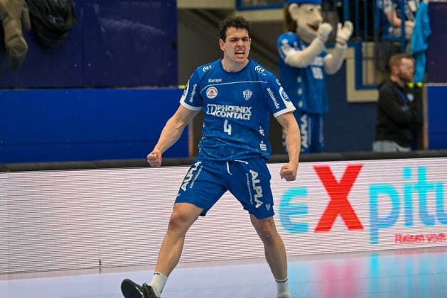 Samuel Zehnder (TBV Lemgo Lippe, 04) jubelt TBV Lemgo Lippe vs. Frisch Auf Goeppingen, Handball, 1. Bundesliga, 25. Spieltag, Saison 2025 2026, 15.03.2026, TBV Lemgo Lippe vs. Frisch Auf Goeppingen, Handball, 1. Bundesliga, 25. Spieltag, Saison 2025 2026, 15.03.2026 Lemgo Copyright: xEibner-Pressefoto RobertxGertzenx EP_RGN