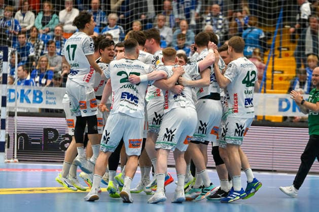 Frisch Auf Goeppingen, Jubel TBV Lemgo Lippe vs. Frisch Auf Goeppingen, Handball, 1. Bundesliga, 25. Spieltag, Saison 2025 2026, 15.03.2026, TBV Lemgo Lippe vs. Frisch Auf Goeppingen, Handball, 1. Bundesliga, 25. Spieltag, Saison 2025 2026, 15.03.2026 Lemgo Copyright: xEibner-Pressefoto RobertxGertzenx EP_RGN