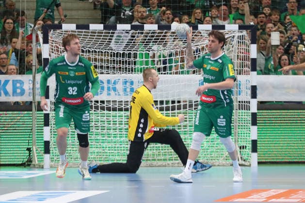 Handball DAIKIN HBL, SC DHfK Leipzig - TVB Stuttgart; 15.03.2026 Torwart Tomas Mrkva (16, SC DHfK Leipzig) bejubelt einen gehaltenen Ball. Handball, DAIKIN HBL, 1. Bundesliga, Saison 2025 2026, 25. Spieltag: SC DHfK Leipzig vs. TVB Stuttgart am 15.03.2026 in der Quarterback Immobilien Arena Leipzig. Copyright: xBEAUTIFULxSPORTS JanxKaeferx