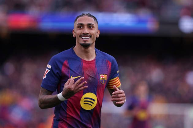 March 15, 2026, Barcelona, Barcelona, SPAIN: Raphinha of FC Barcelona, Barca celebrates a goal during the Spanish league, LaLiga EA Sports, football match played between FC Barcelona and Sevilla FC at Spotify Camp Nou stadium on March 14, 2026 in Barcelona, Spain. Barcelona SPAIN - ZUMAa181 20260315_zaa_a181_123 Copyright: xJavierxBorregox