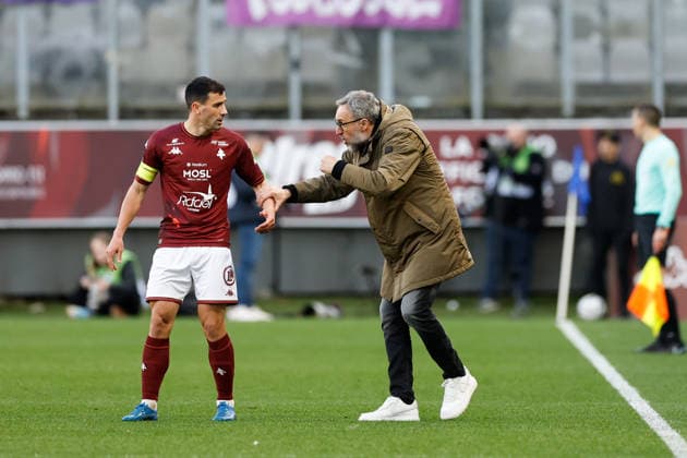 FC Metz v Toulouse FC - Ligue 1 McDonald s 2025 2026 02 Maxime COLIN (fcm) - Benoit TAVENOT (Entraineur Metz FCM) during the Ligue 1 McDonald s match between Metz and Toulouse at Stade Saint-Symphorien on March 15, 2026 in Metz, France. Metz France  Copyright: xFEPx 776348322