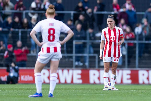 Google Pixel Frauen-Bundesliga: 1. FC Köln - FC Bayern München; 15.03.2026 Laura Feiersinger (1. FC Köln, 27) am 20. Spieltag der Google Pixel Frauen-Bundesliga im Spiel des 1. FC Köln gegen den FC Bayern München am 15.03.2026 im Franz-Kremer-Stadion in Köln, Deutschland. Copyright: xBEAUTIFULxSPORTS Meuselx