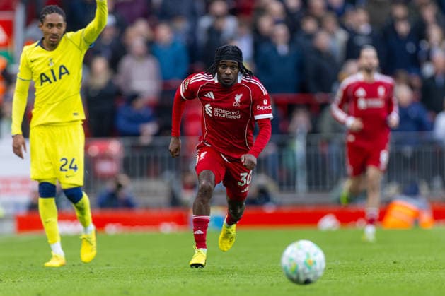 Football - FA Premier League - Liverpool FC v Tottenham Hotspur FC LIVERPOOL, ENGLAND - Sunday, March 15, 2026: Liverpool s Jeremie Frimpong during the FA Premier League match between Liverpool FC and Tottenham Hotspur FC at Anfield. (Photo by David Rawcliffe Propaganda) LIVERPOOL Anfield MERSEYSIDE ENGLAND  Copyright: xDavidxRawcliffex P2026-03-15-Liverpool_Tottenham-74
