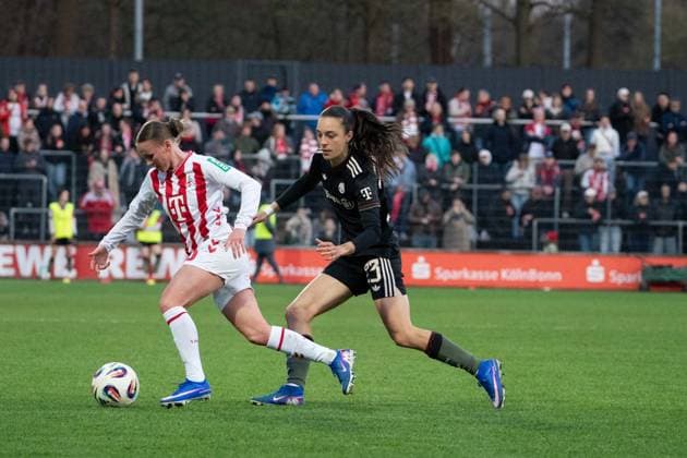 COLOGNE, GERMANY - MARCH 15: Natalia Padilla Bidas (23 FC Bayern München) during the Google Pixel Frauen-Bundesliga between 1. FC Köln and FC Bayern München at Stadion an der Hafenstraße on March 15, 2026 in Cologne, Germany. ?Photo by Qianru Zhang Press Photo) Copyright: xQianruxZhang SPPx Sportspressphoto_SPR110729