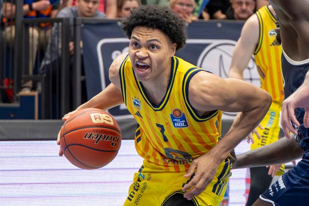 EasyCredit Basketball Bundesliga - 2025 2026 - Syntainics MBC vs.Alba Berlin Weissenfels, Deutschland 15.Maerz 2026: Im Bild:Jack Kayil (Berlin Weissenfels Stadthalle Weissenfels Sachsen-Anhalt Deutschland