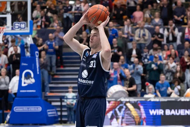 EasyCredit Basketball Bundesliga - 2025 2026 - Syntainics MBC vs.Alba Berlin Weissenfels, Deutschland 15.Maerz 2026: Im Bild:Spencer Reaves (Weissenfels) Weissenfels Stadthalle Weissenfels Sachsen-Anhalt Deutschland