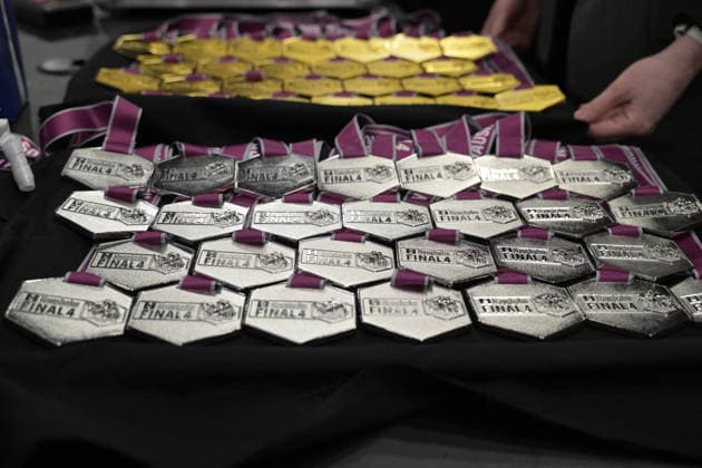 die Silber Medaillen fuer die 2.Platzierten HSG Bensheim Auerbach vs. BVB Borussia Dortmund Handball, Handball, Frauen, DHB Pokal Haushahn Final 4, Finale, Saison 2025 2026, 15.03.2026 HSG Bensheim Auerbach vs. BVB Borussia Dortmund Handball, Handball, Frauen, DHB Pokal Haushahn Final 4, Finale, Saison 2025 2026, 15.03.2026 Stuttgart Copyright: xEibner-Pressefoto TobiasxBaurx EP_TBR