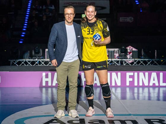 Guro Nestaker (Borussia Dortmund, 33) wurde zur besten Spielerin des Spiels gewaehlt, HSG Bensheim Auerbach vs. Borussia Dortmund, Handball, DHB Pokal Haushahn Final 4, Finale, Spielzeit 2025 2026, 15.03.2026 HSG Bensheim Auerbach vs. Borussia Dortmund, Handball, DHB Pokal Haushahn Final 4, Finale, Spielzeit 2025 2026, 15.03.2026 Stuttgart Copyright: xMichaelxSchmidt Eibner-Pressefotx EP_MST