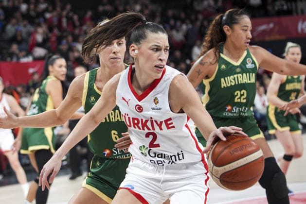Turkiye v Australia - FIBA Women s World Cup Qualifiers ISTANBUL, TURKIYE - MARCH 15: Sevgi Uzun (2) of Turkiye in action against Steph Talbot (L) of Australia during the FIBA Women s World Cup Qualifiers Group C match between Turkiye and Australia at the Turkcell Basketball Development Center in Istanbul, Turkiye, on March 15, 2026. Beyza Comert Anadolu Istanbul Turkey. Editorial use only. Please get in touch for any other usage.  Copyright: x2026xAnadoluxBeyzaxComertx