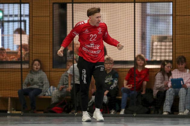 15.03.2026, Herren, Handball, Saison 2025 2026, Regionalliga, 19. Spieltag: DJK Waldbuettelbrunn - TSV Lohr Max Feuerbacher ( 22, TSG Waldbüttelbrunn) Waldbuettelbrunn Ballsporthalle Bayern Deutschland