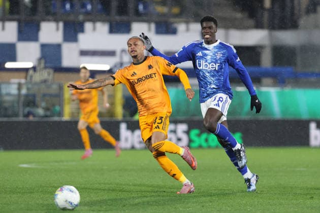 Roma™s Wesley during the Serie A soccer match between Como and Roma at the Giuseppe Sinigaglia stadium in Como, north Italy - March 15 2026 - Soccer.  Copyright: xAntonioxSaiai LaPressex