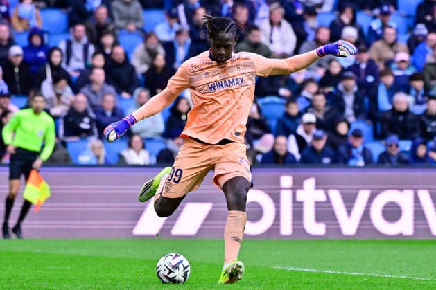 FOOTBALL : Le Havre vs Lyon - Ligue 1 - 15 03 2026 Goalkeeper Mory Diaw of Le Havre during the Ligue 1 match between Havre AC and Olympique Lyonnais at Stade Oceane on March 15, 2026 in Le Havre, France. ( Photo by Federico Pestellini PsnewZ ) - Le HavreFrance  Copyright: xFedericoxPestellinix