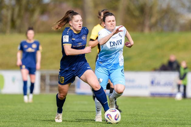 15.03.2026, Fußball, 2. Frauen-Bundesliga, 2025 2026, 19. Spieltag, SG 99 Andernach - VfL Bochum Leonie Krump (10 Andernach) Andernach Stadion Rheinland-Pfalz Deutschland