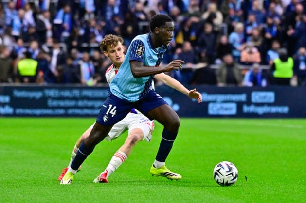 FOOTBALL : Le Havre vs Lyon - Ligue 1 - 15 03 2026 Rassoul Ndiaye of Le Havre and Tyler Morton of Lyon during the Ligue 1 match between Havre AC and Olympique Lyonnais at Stade Oceane on March 15, 2026 in Le Havre, France. ( Photo by Federico Pestellini PsnewZ ) - Le HavreFrance  Copyright: xFedericoxPestellinix