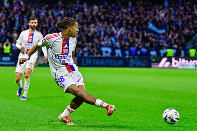 FOOTBALL : Le Havre vs Lyon - Ligue 1 - 15 03 2026 Marc Guiu of Lyon during the Ligue 1 match between Havre AC and Olympique Lyonnais at Stade Oceane on March 15, 2026 in Le Havre, France. ( Photo by Federico Pestellini PsnewZ ) - Le HavreFrance  Copyright: xFedericoxPestellinix